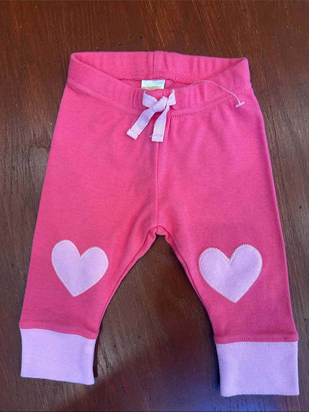 Gymboree Hot Pink Leggings with Light Pink Heart Knee Patches
